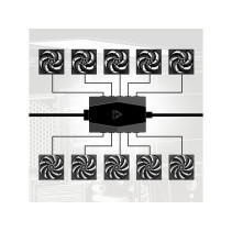 Arctic case fan hub 10 port PWM fan hub, SATA power