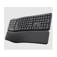 Trust Keyra ergo multiwireless tastatura, US layout,USB-C, USB-A, bluetooth