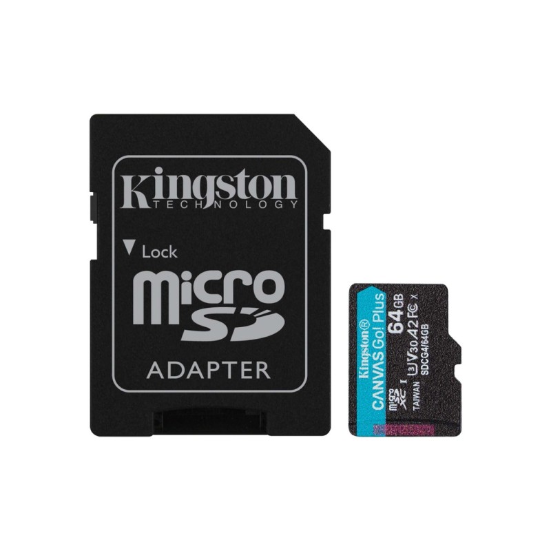 Kingston microSD 128GBCanvasGoPlus, Gen4r/w:200MB/s/160MB/s,with adapter