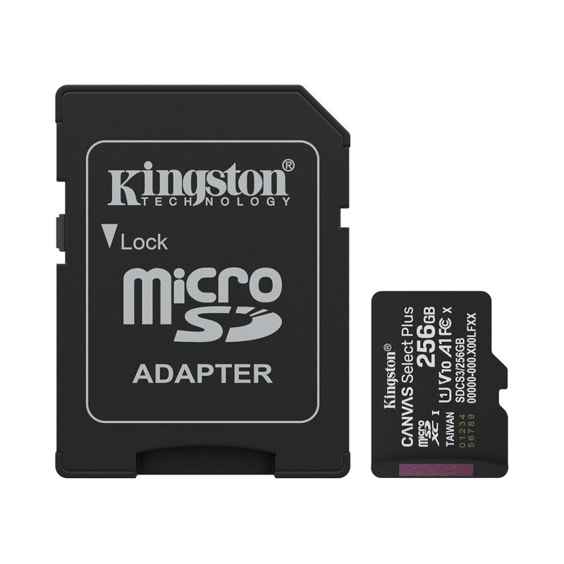 Kingston microSD 256GB Class10Canvas Select Plus150MBs Read,Class 10 UHS-I