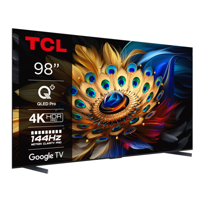 TCL 98"C655 4K QLED TVGoogle TV QLED pro 144HZMotion clarity pro HDMI 2.1 2.1 ONKYO