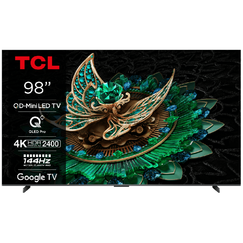 TCL 98"C765 QD-Mini LED 4K TVHDR 2400 nits QLED PROONKYO 2.1ch 144Hz VRR Google TV
