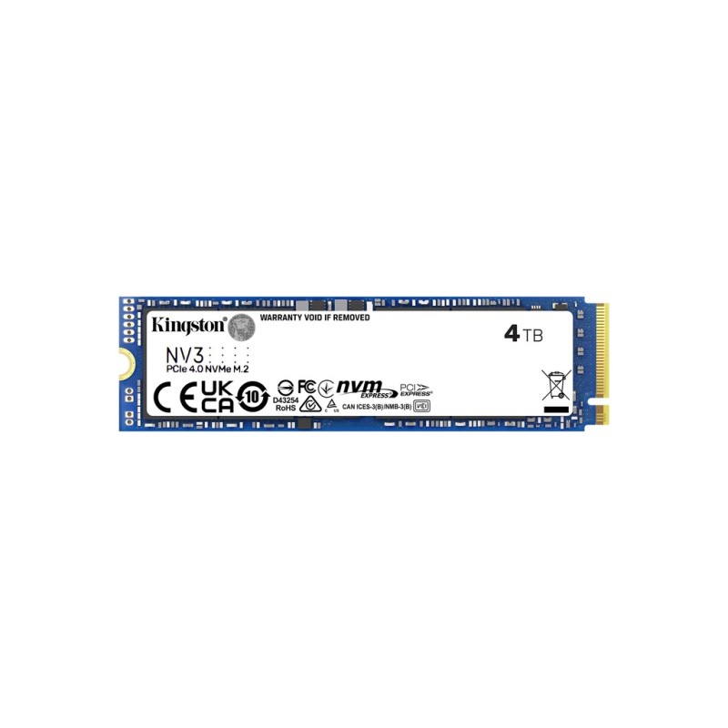 Kingston SSD 4TB NV3NVMe PCIe Gen 4.0x4R/W : 6000/5000MB/s