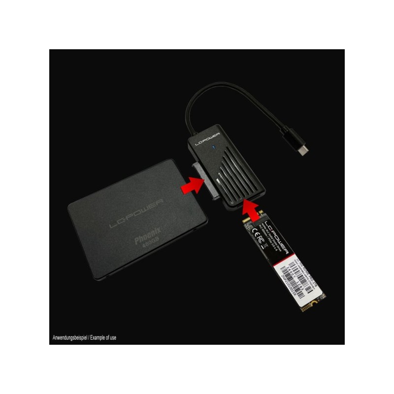 LC-Power Adapter za SATA NVMERaznovrsne opcije povezivanja2.5" ili 3.5" adapter, USB-C