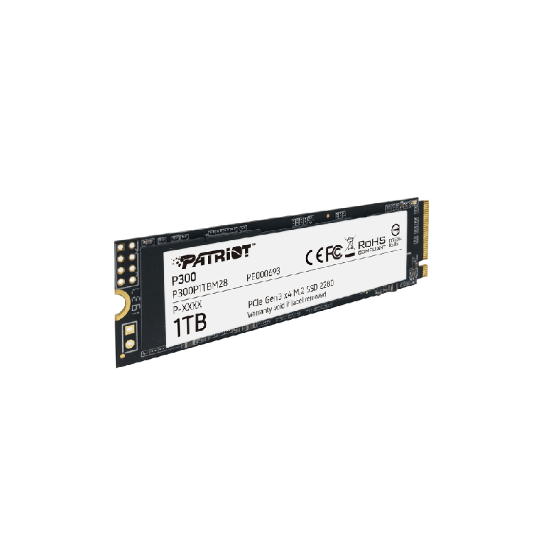 Patriot SSD 1TB M.2P300 M.2 PCIe Gen 3 x4up to R/W : 2100/1650MB/s