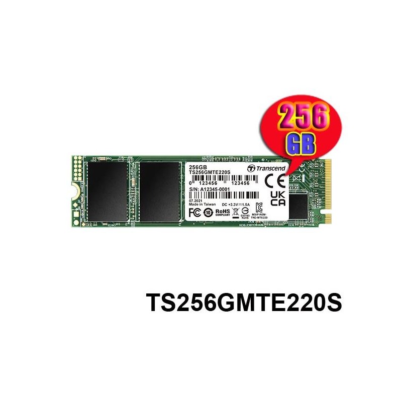 Transcend SSD 256GB M.2 NVMePCIe Gen3 x4,3,300/1,1250 MB/s