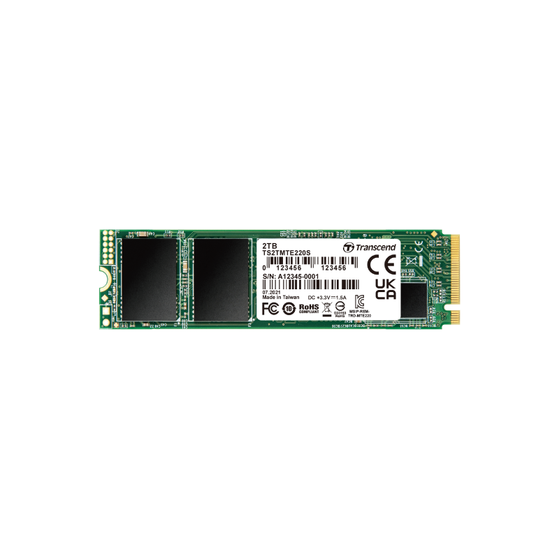 Transcend SSD 2TB M.2 NVMePCIe Gen3 x4,3,500/2900 MB/s