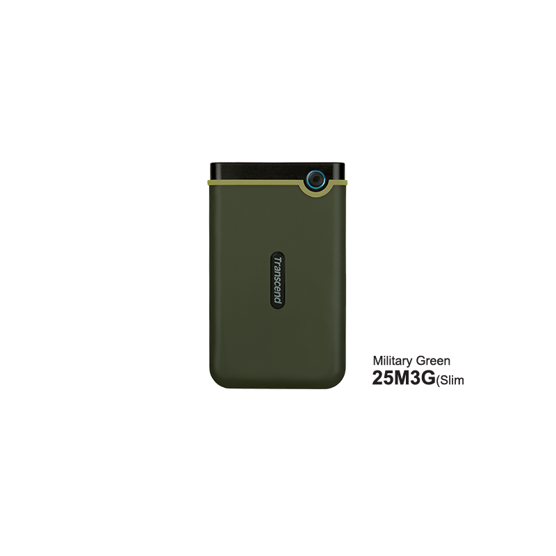 Transcend HDD 2TB StoreJet M3Portable,USB 3.1,anti-shock,Military Green