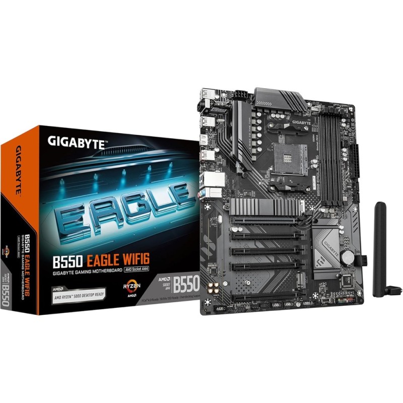 Gigabyte MB B550 EagleAM4, 4x DDR4, 4x SATA2x M.2, 1x HDMI, 6x USB, ATX