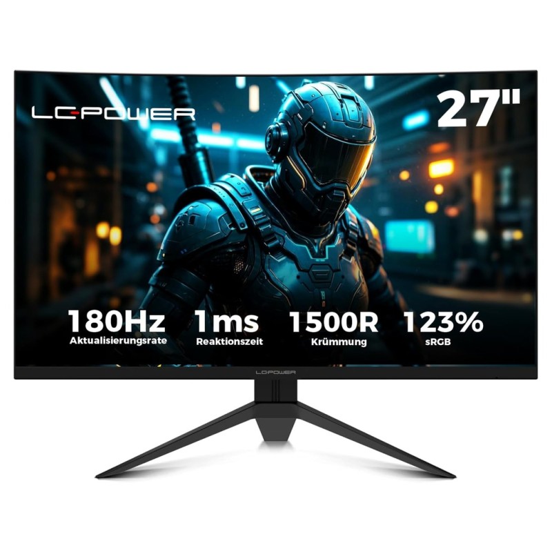 LC-Power LC-M27FC 27” monitor 180 Hz, FHD (1920×1080), VA, 1500R, 1×DP, 2×HDMI
