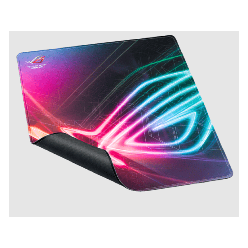 Asus ROG Strix Edge gaming podloga za miš – 350 mm × 300 mm, 3 mm debljina, mikro‑teksturirana površina, RGB osvjetljenje.