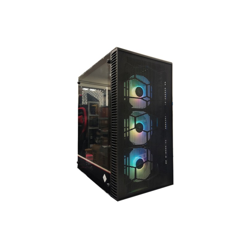 ANS IG-MAX X3804-A06 Giant Mesh E‑ATX kućište – 3 × 12 cm RGB ventilatora, 3 × USB, audio panel