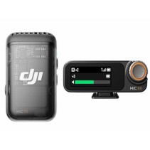 DJI Mic 2 – bežični mikrofon s 1 odašiljačem i 1 prijemnikom, 2,4 GHz, do 250 m dosega, 8 h radnog vremena.