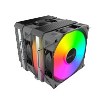 Inter-Tech NX600 ARGB Black – dvojnasti toranj cooler, 120 mm ventilator, visina 132,5 mm.