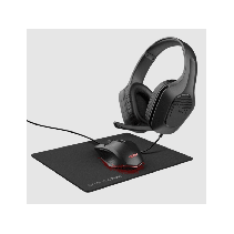 Trust GXT790 3‑u‑1 Gaming Bundle – slušalica, miš i podloga, crna boja.