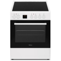 Tesla CV6400SW samostojeći šporet – staklokeramički, 4 zona, digitalni display s 3 tipke, ventilacija.