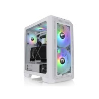 Thermaltake View 300 MX Snow – srednji tower s temperiranim staklom, 2×200 mm ARGB PWM ventilatora i 1×120 mm ARGB ventilator.