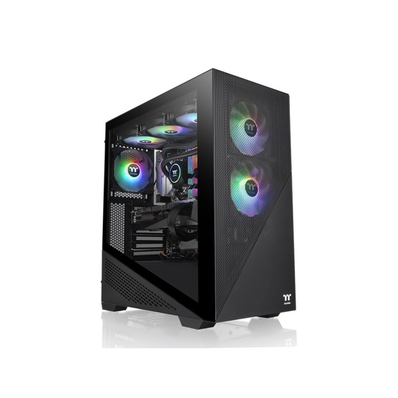Thermaltake Divider 370 ARGB Mid‑tower kućište s temperiranim staklom i 3 x 120 mm ARGB PWM ventilatora.