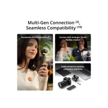 DJI Mic Mini 2 – bežični set s 2 TX, 1 RX i punjačkim kućištem, 2,4 GHz, do 250 m dometa, 10 h trajanja baterije.