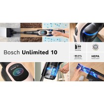 BOSCH Akumulatorski usisavač Unlimited 10, roza, do 80 minuta rada